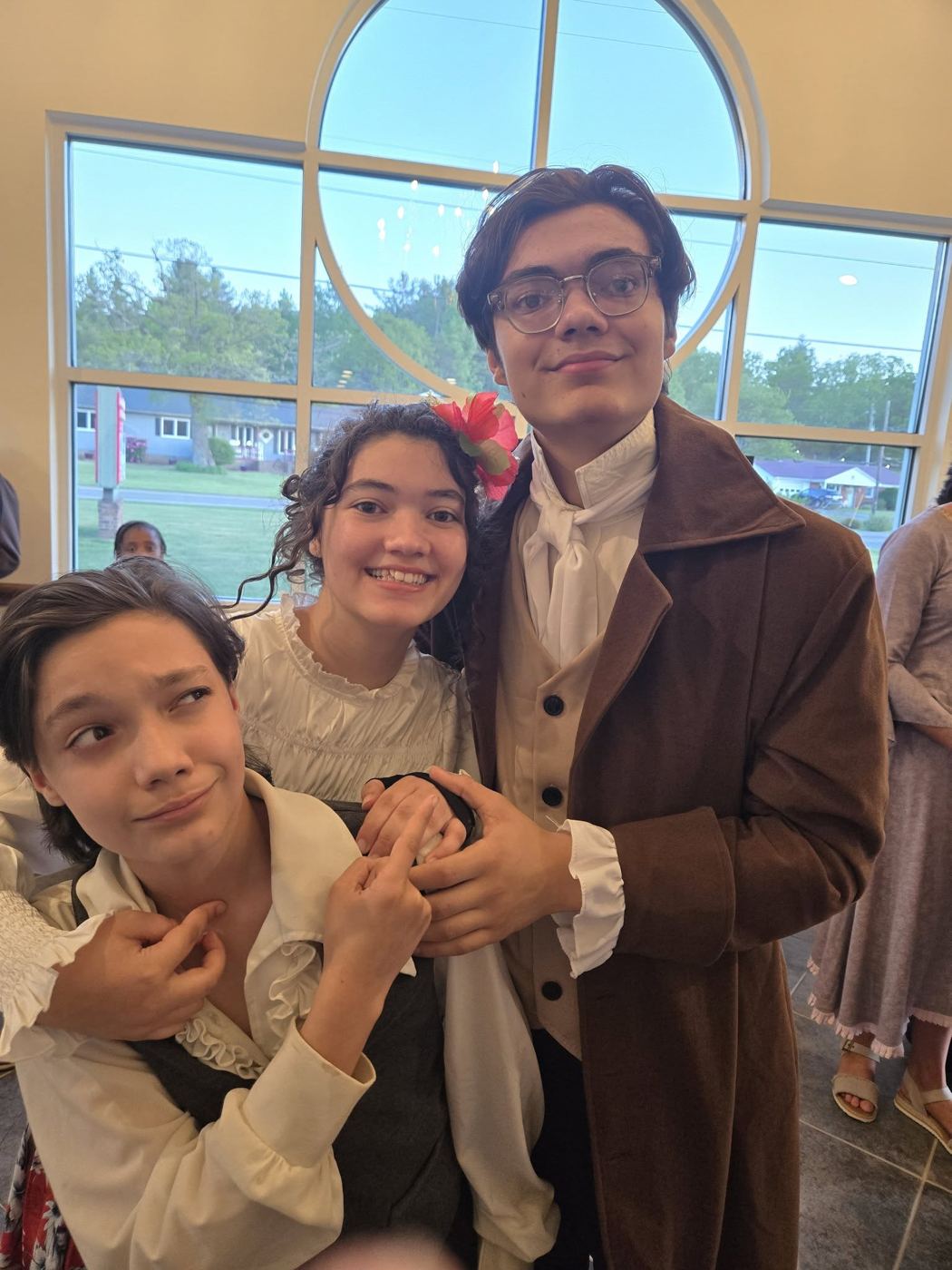Students dressed in period costume